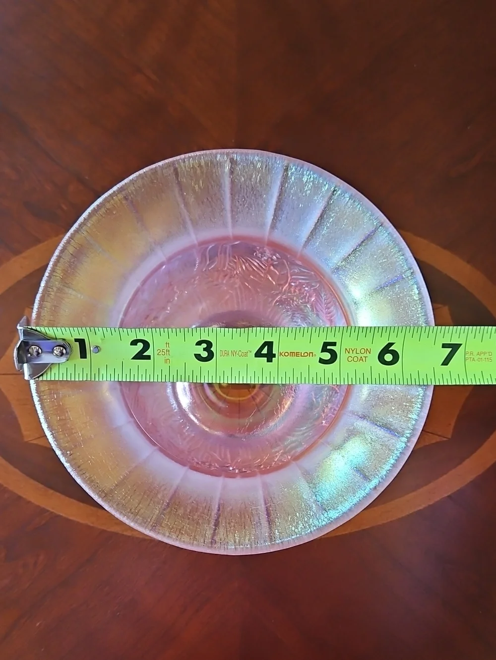 Fenton Iridescent Velva Rose Pink Stretch Glass Wildflower Vase Bowl Vintage